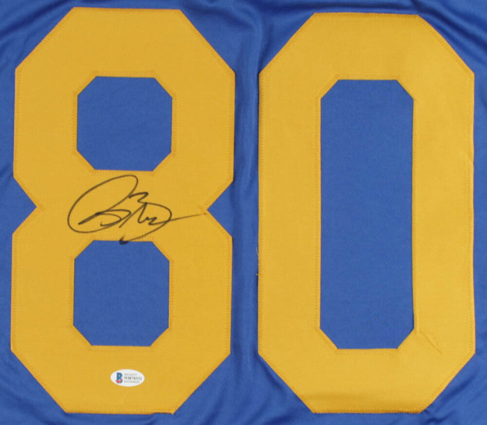 Isaac Bruce Signed Los Angeles Rams Jersey (Beckett) 4xPro Bowl Wide Receiver
