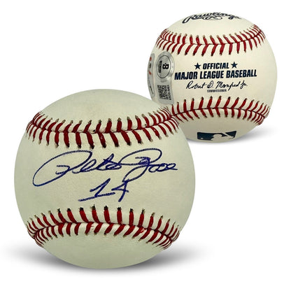 Pete Rose Autographed MLB Signed Baseball #14 Beckett COA With UV Display Case