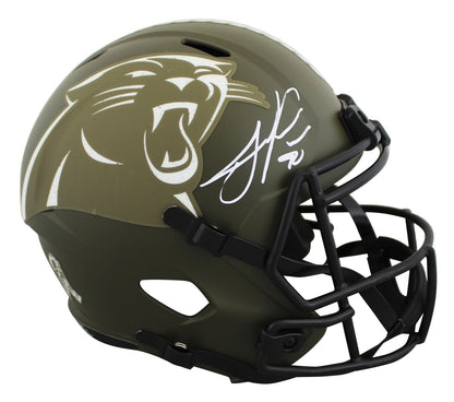 Panthers Julius Peppers Signed STS Full Size Speed Rep Helmet W/ Case BAS Wit