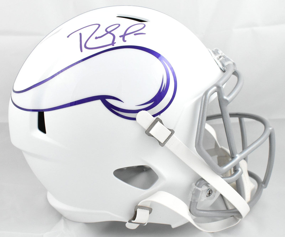 Randy Moss Autographed Vikings F/S Alt 2024 Speed Helmet -Beckett W Holo *Purple