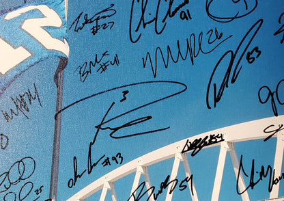 SEAHAWKS SB CHAMP AUTOGRAPHED FRAMED 20X30 CANVAS 42 SIGS WILSON & LYNCH 94470