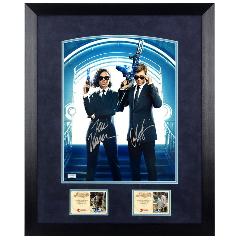Tessa Thompson, Chris Hemsworth Autographed 2019 Men in Black 11x14 Framed Photo