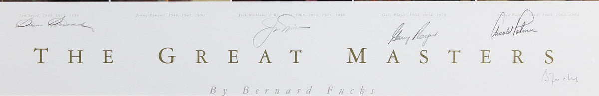 Golf Masters (5) Nicklaus, Palmer, Snead, Player Signed & Framed Lithograph BAS