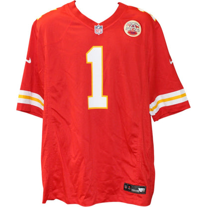 Xavier Worthy Signed Kansas City Chiefs Red Nike Jersey Helmet Fanatics 51721