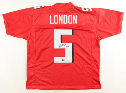 Drake London Signed Atlanta Falcons Jersey (Beckett) 2022 1st Round Draft Pk W.R