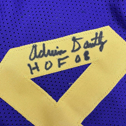 Framed Autographed/Signed Adrian Dantley 35x39 HOF Utah Purple Jersey BAS COA