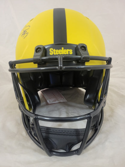 CAM HEYWARD SIGNED PITTSBURGH STEELERS RAVE SPEED AUTHENTIC HELMET BAS QR