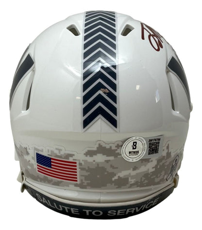 Terry McLaurin Signed Commanders Salute Service Mini Speed Helmet BAS w/ Case