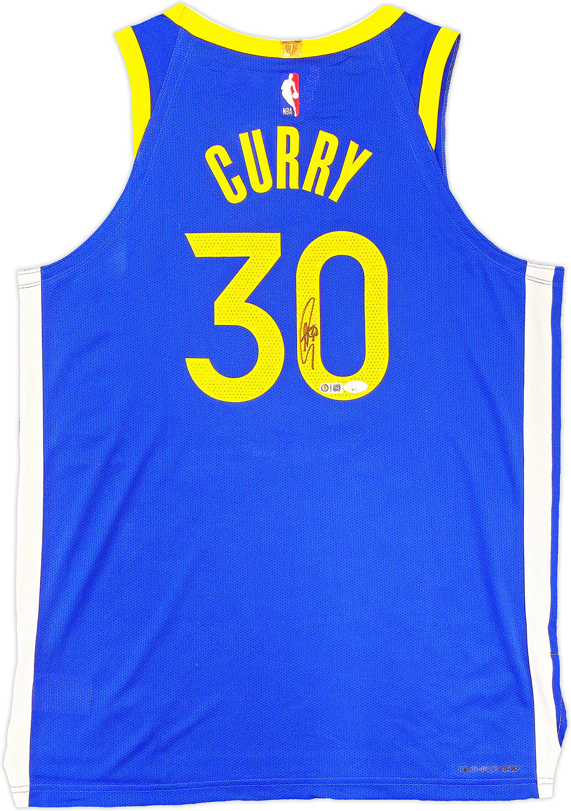 WARRIORS STEPHEN CURRY AUTOGRAPHED NIKE AUTHENTIC ICON JERSEY 48 JSA 235686