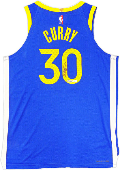 WARRIORS STEPHEN CURRY AUTOGRAPHED NIKE AUTHENTIC ICON JERSEY 48 JSA 235686