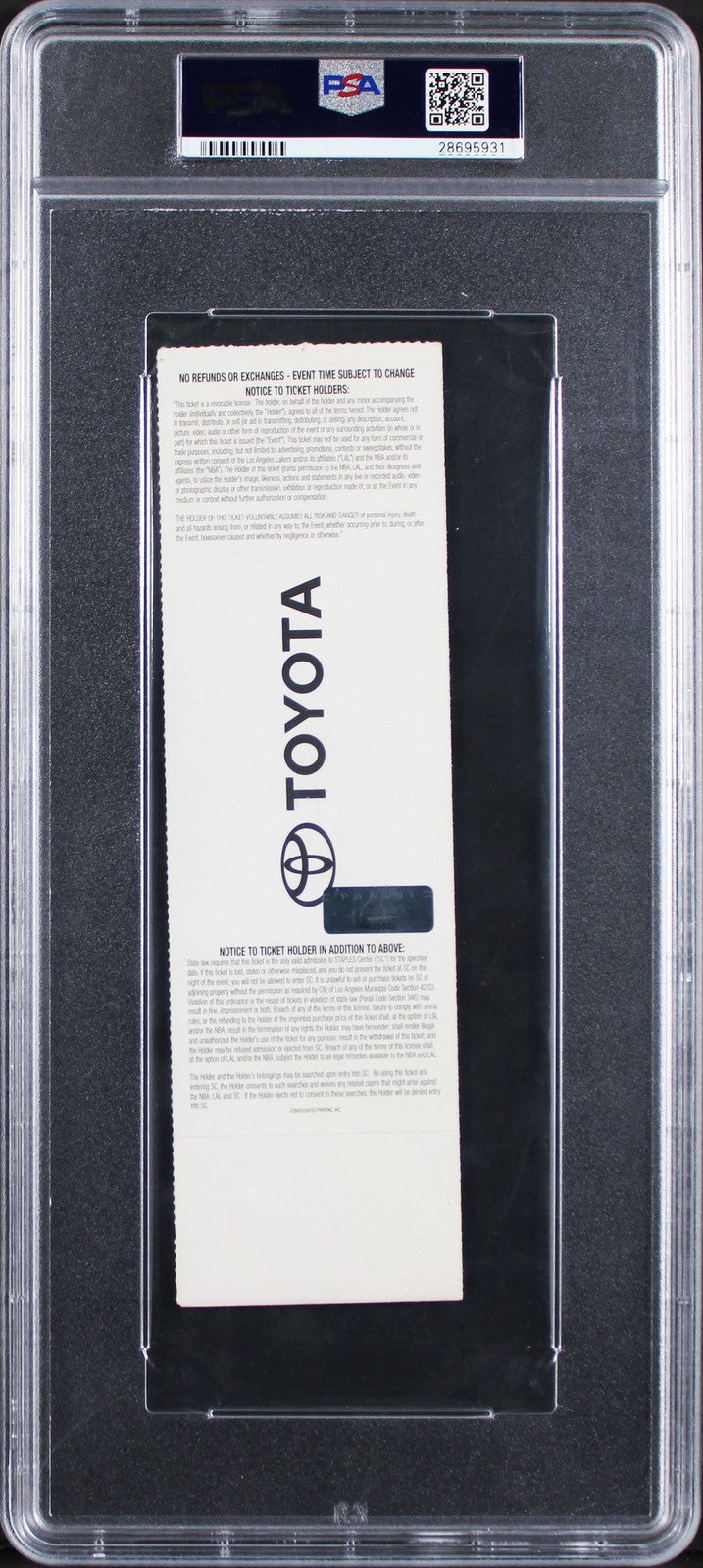 Lakers Kobe Bryant Signed 2006 81 Point Game Full Ticket Stub PSA/DNA Slabbed