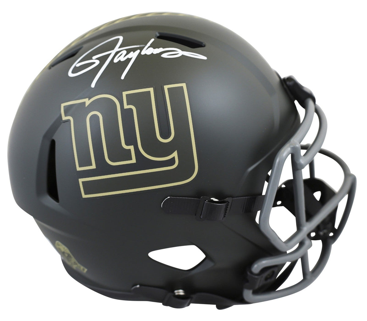 Giants Lawrence Taylor Signed STS IV Full Size Speed Rep Helmet W/ Case BAS Wit