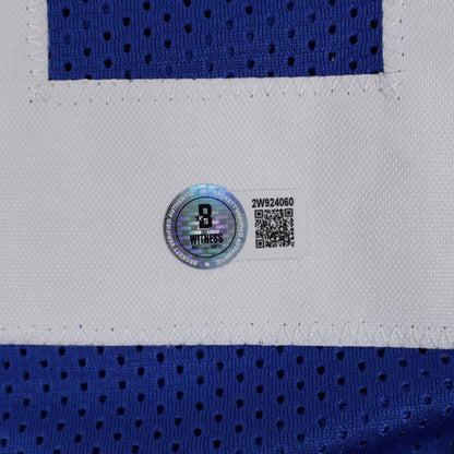 Edgerrin James Signed Indianapolis Colts Jersey (Beckett) #4 Overall Pk 1999 Dft