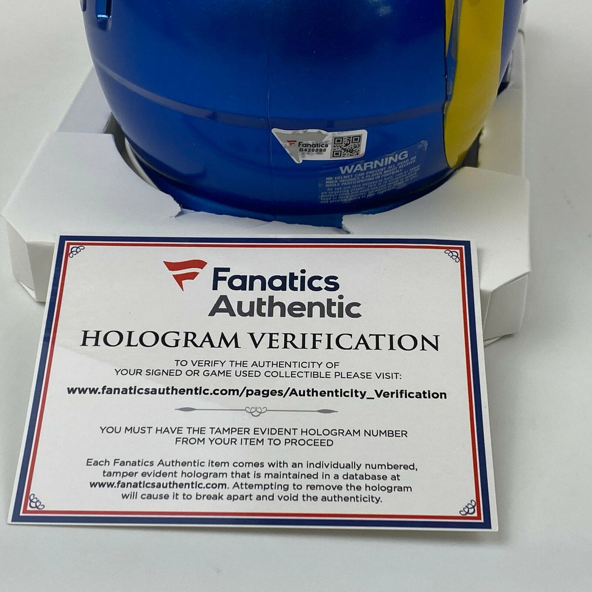 Autographed/Signed Matthew Stafford Rams Super Bowl LVI Mini Helmet Fanatics COA