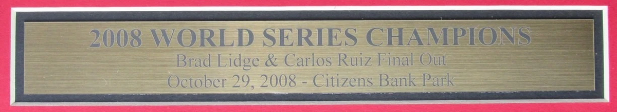 Brad Lidge/Carlos Ruiz Phillies Signed 16x20 Photo 2008 World Series Framed PSA