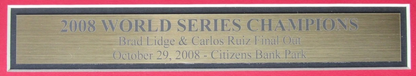 Brad Lidge/Carlos Ruiz Phillies Signed 16x20 Photo 2008 World Series Framed PSA