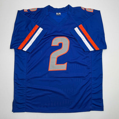 Autographed/Signed Ashton Jeanty Boise State Blue College Jersey Beckett BAS COA