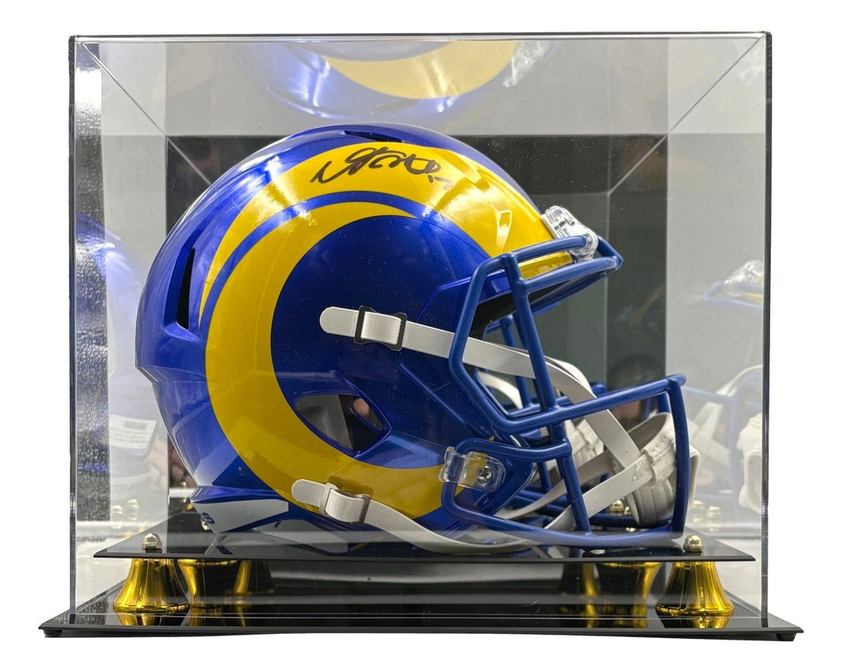 Davante Adams Signed Los Angeles Rams Full Size Replica Speed Helmet BAS w/ Case