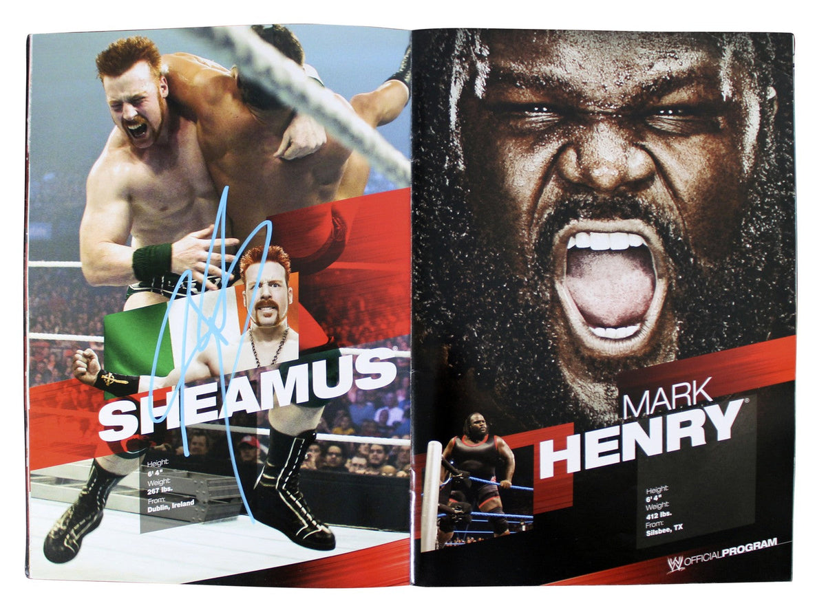 WWE Superstars (54) Rhodes, Kane, Sheamus, Mysterio Signed Official Program BAS