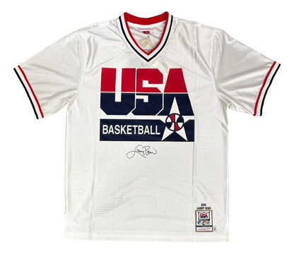 Larry Bird Signed USA M&N Authentic Dream Team Warm Up Shooting Shirt PSA/DNA