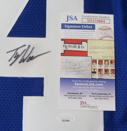 Tyler Warren Indianapolis Colts Pro-Style Custom Sewn Jersey JSA 201625