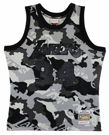 Lakers Shaquille O'Neal Signed Alt Camo M&N 1996-97 HWC Swingman Jersey BAS Wit
