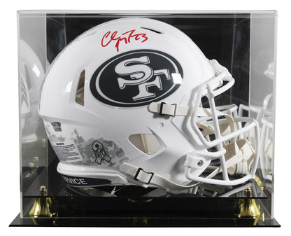 49ers Christian McCaffrey Signed STS III F/S Speed Proline Helmet W/ Case Fan
