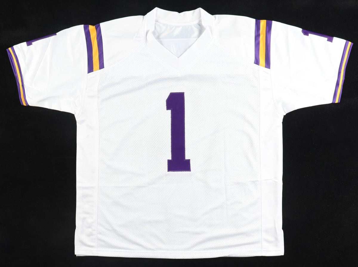 Ja'Marr Chase Signed LSU Tigers Jersey (Beckett) 2020 National Champ's Receiver