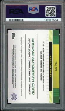 2024 Topps Chrome Sapphire Tennis #TFZ Taylor Fritz Auto PSA 10 GEM MINT