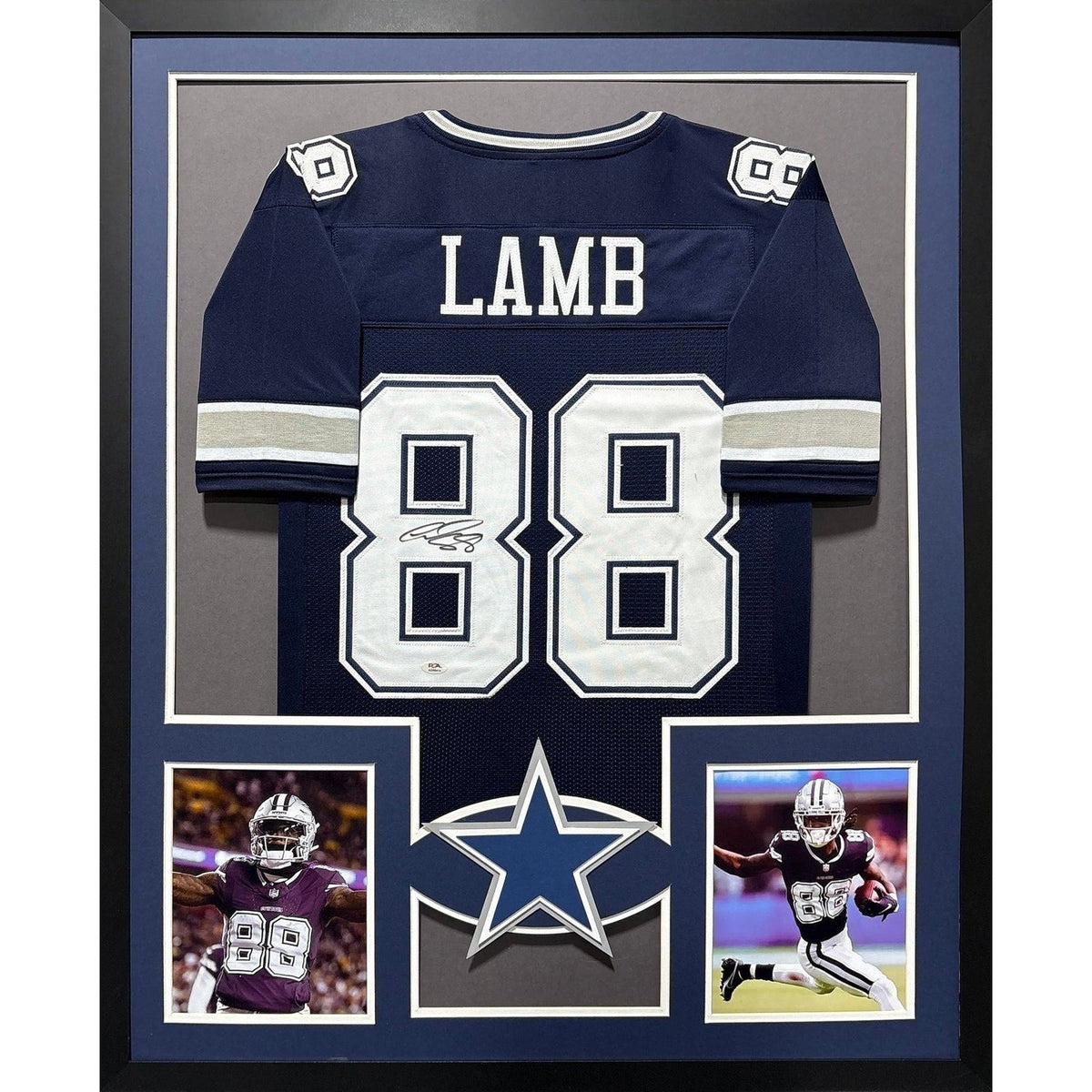Ceedee Lamb Autographed Signed Framed Dallas Cowboys Jersey BECKETT
