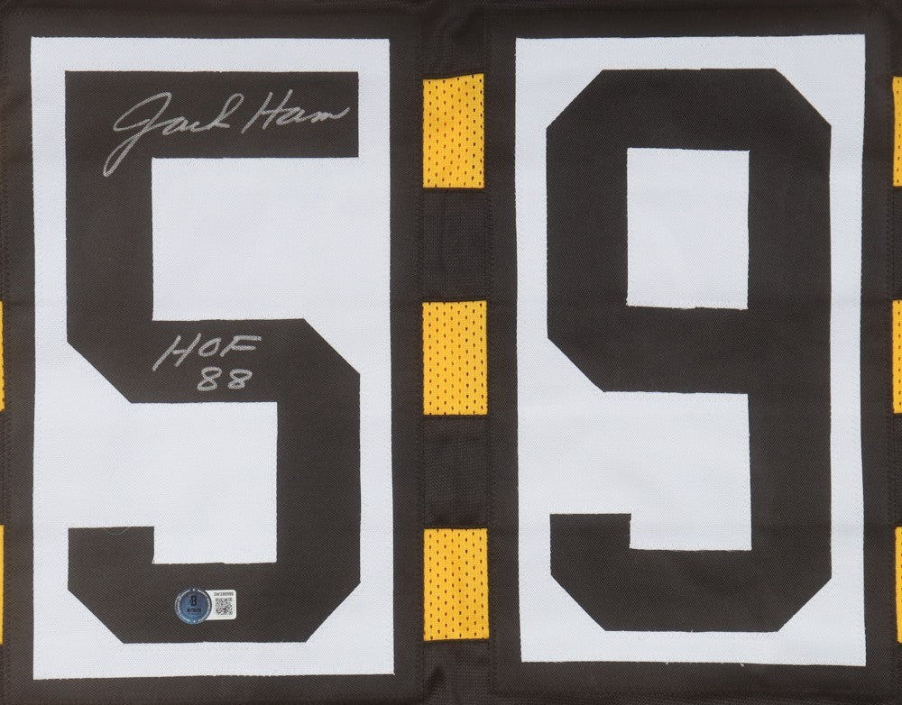 Jack Ham Signed Pittsburgh Steelers Bumble Bee Jersey Inscrd "HOF 88" (Beckett)