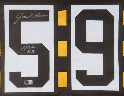 Jack Ham Signed Pittsburgh Steelers Bumble Bee Jersey Inscrd "HOF 88" (Beckett)