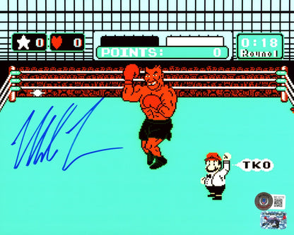 Mike Tyson Signed Framed 8x10 Photo Nintendo Punch-Out!! NES Controller Beckett