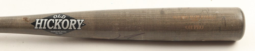 Junior Caminero Signed Game/Used Cracked Old Hickory Pro Bat (JSA COA)Tampa Rays