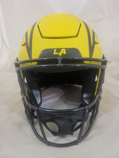 JUSTIN HERBERT SIGNED LOS ANGELES CHARGERS RAVE SPEEDFLEX HELMET FANATICS QR