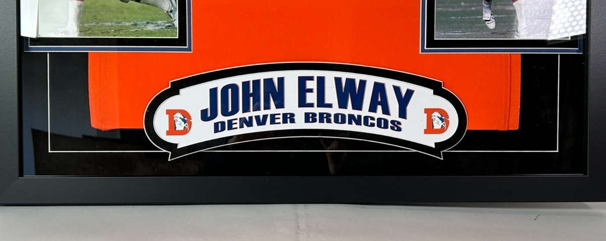 John Elway Autographed/Inscribed "1987 NFL MVP" DLX Framed Nike Broncos JSY BAS
