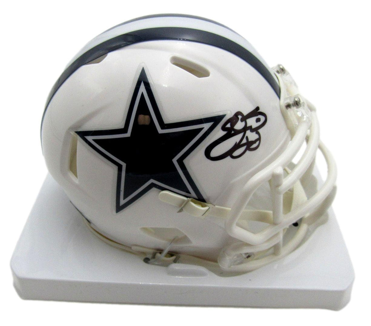 Emmitt Smith HOF Autographed Mini Cowboys Lunar Football Helmet PROVA 200068