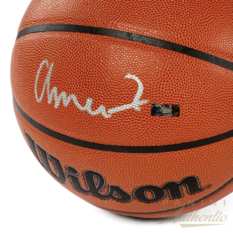 Amen Thompson Autographed Houston Rockets Wilson Basketball Panini