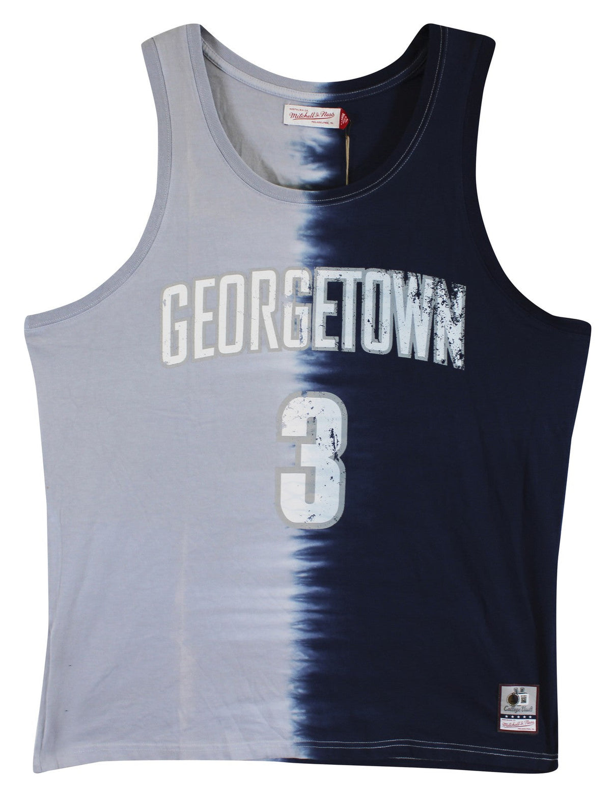 Georgetown Allen Iverson Signed Tie Dye Cotton M&N Tank Jersey BAS Witnessed