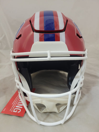 JOSH ALLEN SIGNED BUFFALO BILLS THROWBACK SPEEDFLEX AUTHENTIC HELMET BECKETT QR