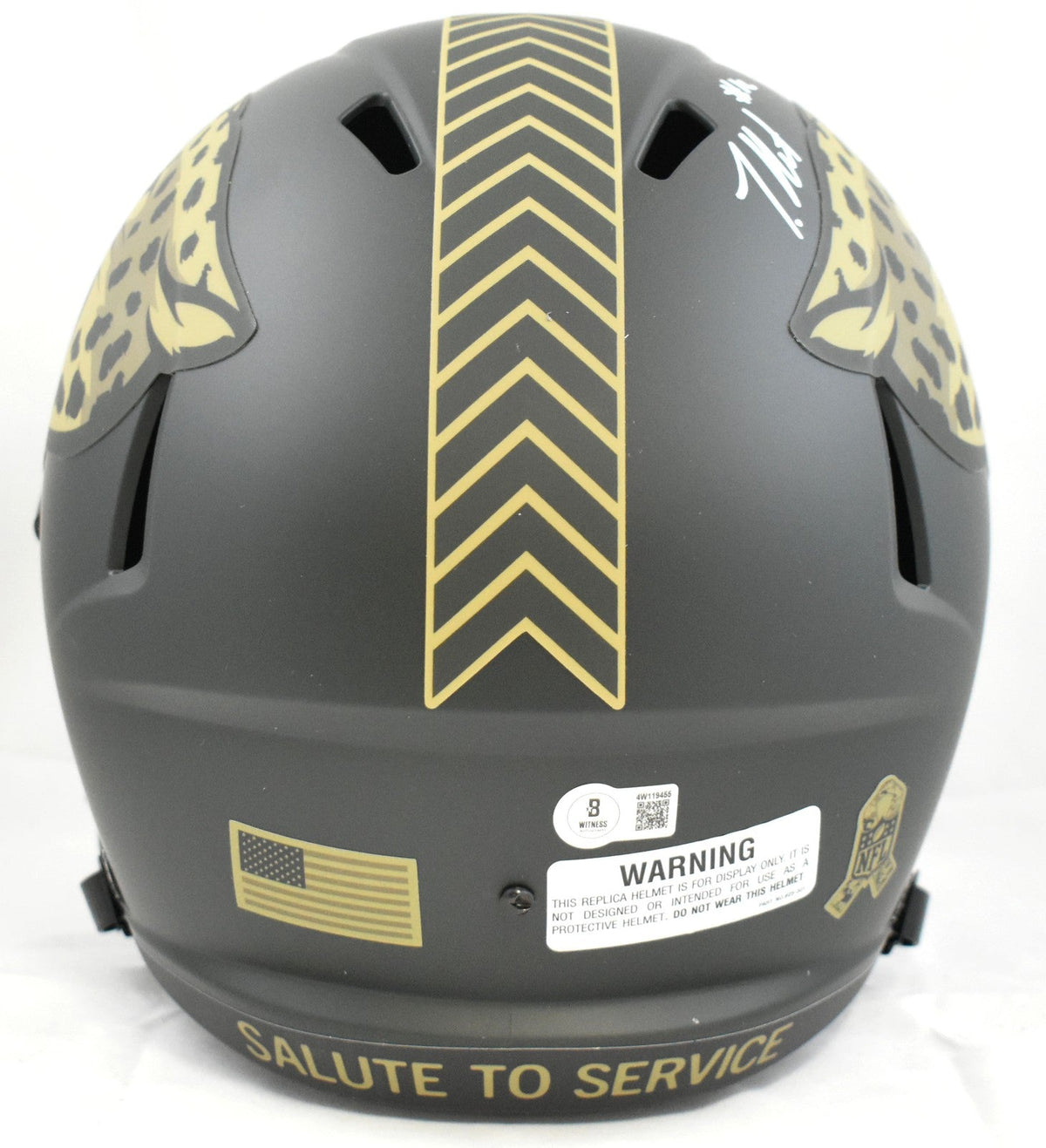 Travis Hunter Signed Jacksonville Jaguars F/S Salute 2025 Speed Helmet Beckett W