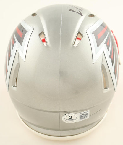 Kyle Pitts Signed Atlanta Falcons Silver Mini Helmet (Beckett) 2021 Pro Bowl T.E