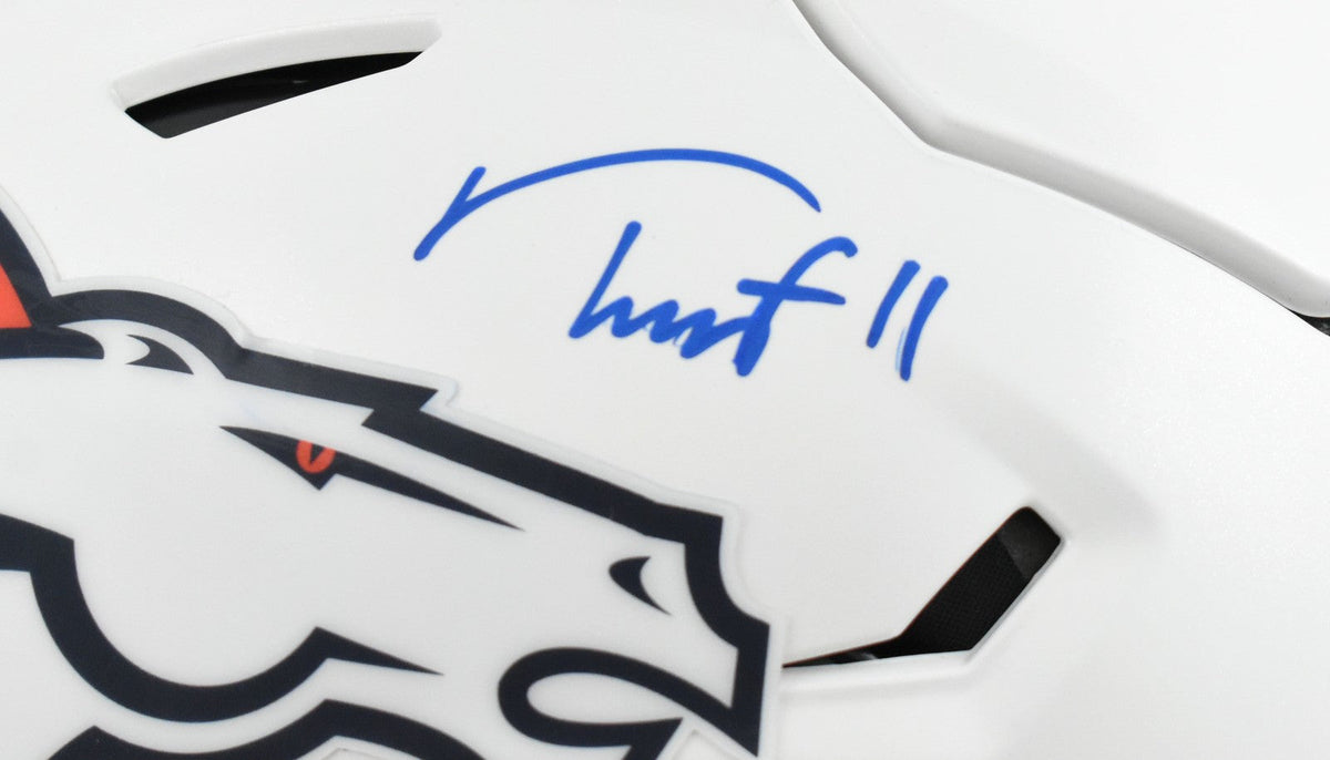 Troy Franklin Signed Denver Broncos F/S ALT 24 SpeedFlex Helmet- Beckett W Holo