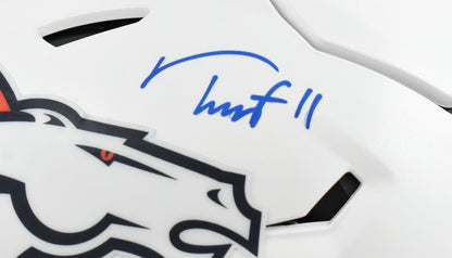Troy Franklin Signed Denver Broncos F/S ALT 24 SpeedFlex Helmet- Beckett W Holo
