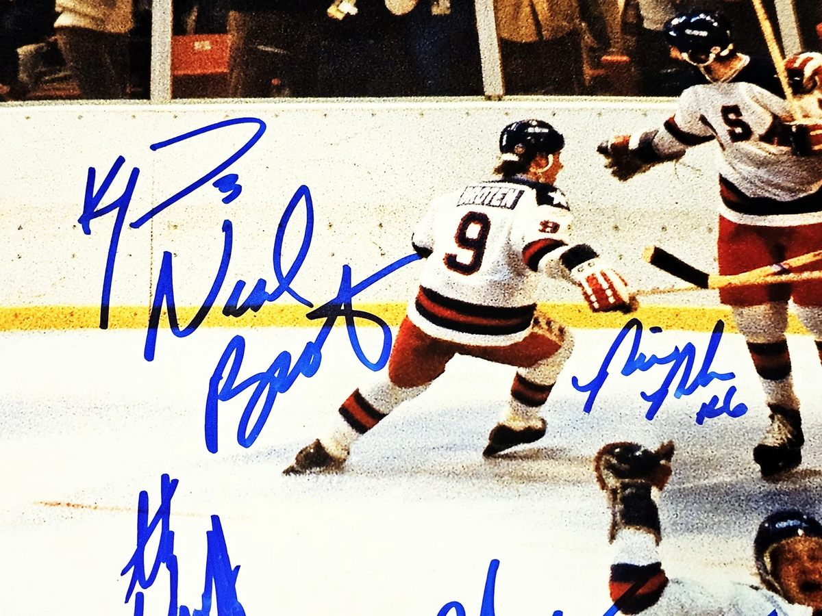 1980 Team USA Hockey Miracle On Ice Auto 16x20 Photo Believe? 19 Sigs Eruzione