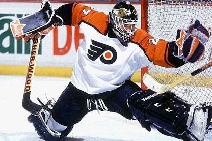 Ron Hextall Signed Philadelphia Flyers Mini Mask (Beckett) 1987 Vezina Trophy