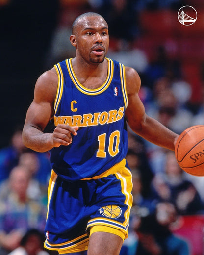 Tim Hardaway, Mitch Richmond & Chris Mullin Signed Warriors Blue Jersey Beckett