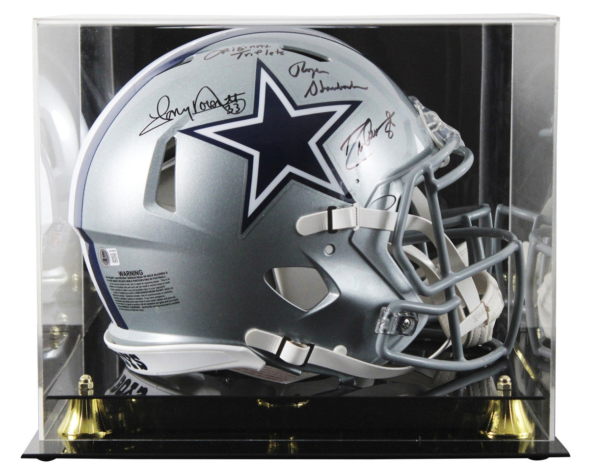 (3) Pearson, Staubach & Dorsett Signed F/S Speed Proline Helmet W/ Case BAS Wit