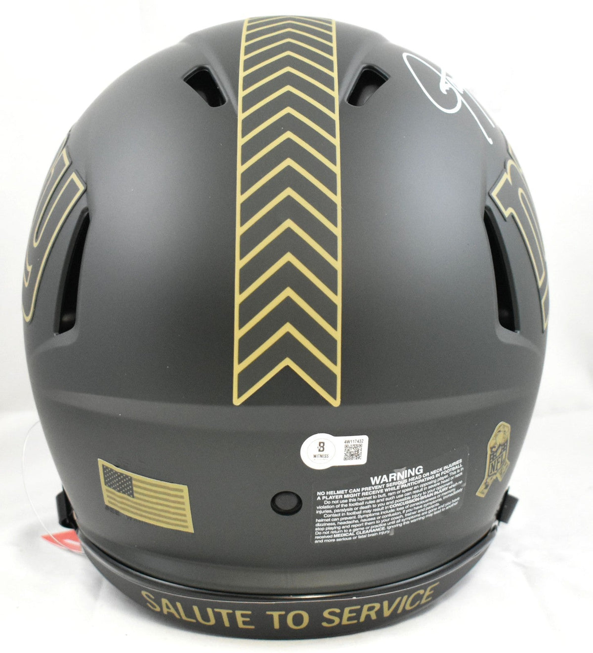 Lawrence Taylor Signed Giants F/S Salute 2025 Speed Authentic Helmet - Beckett W