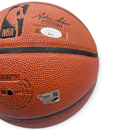 Jayson Tatum, White & Holiday Autographed Basketball 2024 Olympic Gold Inscribed